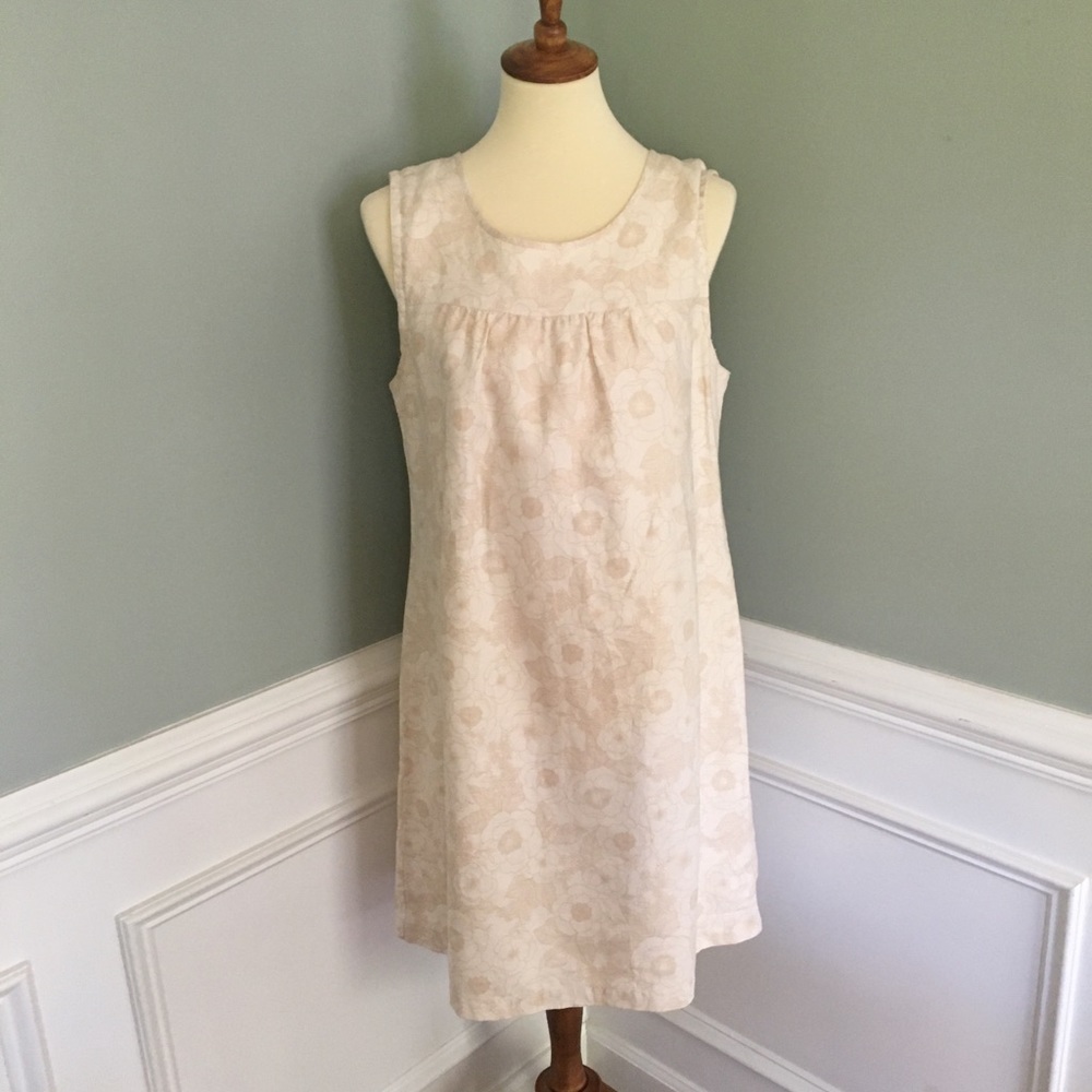 Old Navy Tropical Print Beige Dress